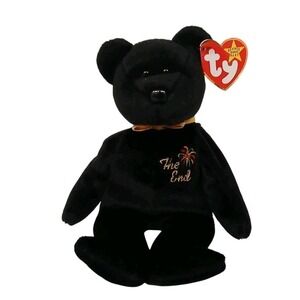 Vintage 1999 Retired - Ty The End Black Bear - with Tag - Beanie Baby #Ty5